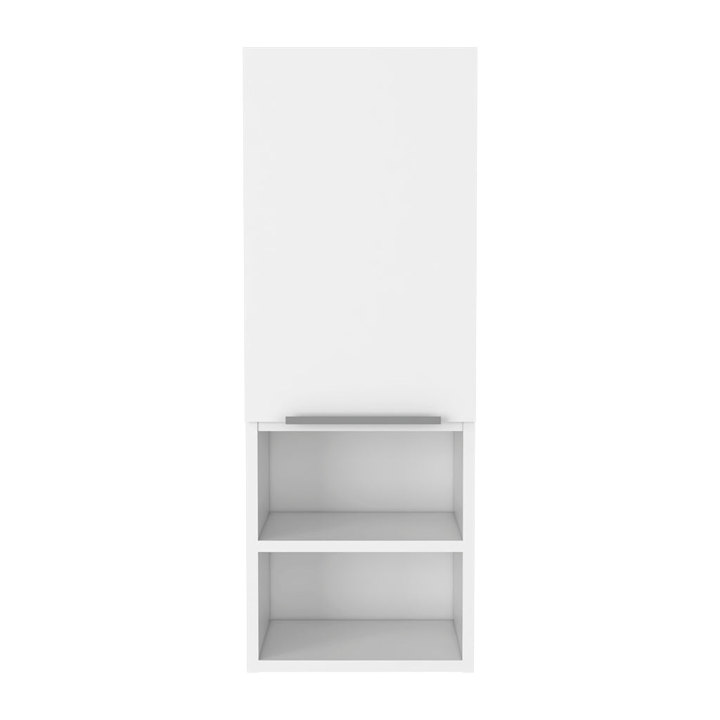 Armario de pared baño mila, con estantes blanco