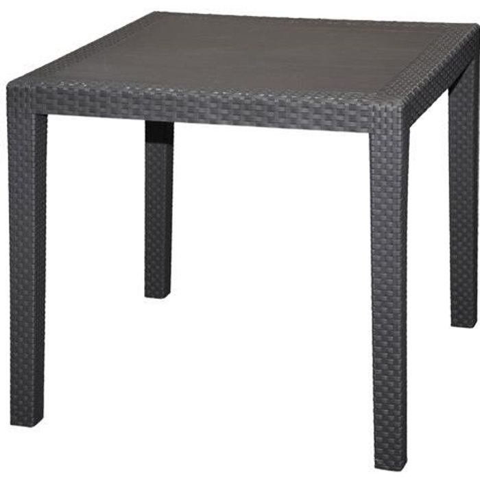 Mesa exterior king efecto ratán - antracita - 79 x 79 x 72 cm