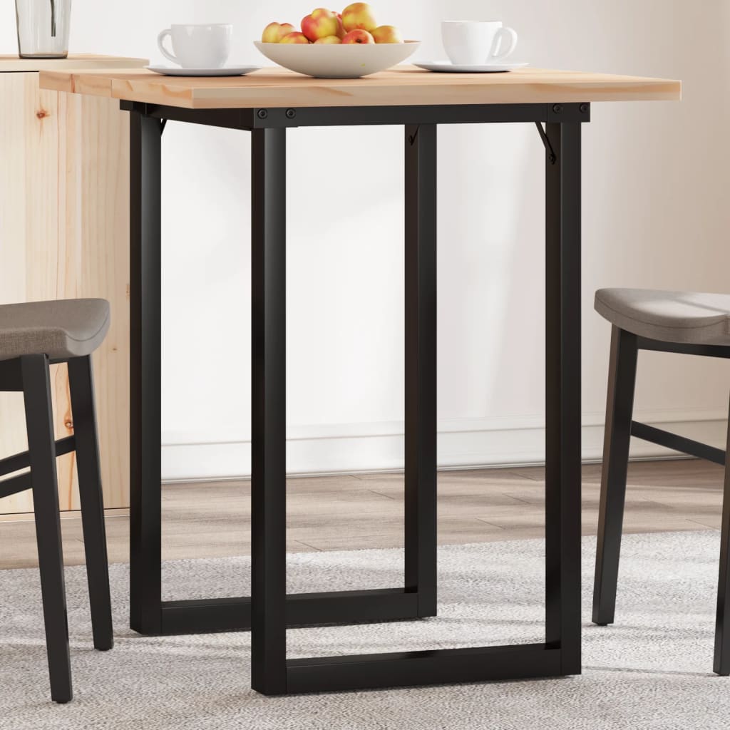 Mesa de comedor marco o madera maciza pino y acero 70x70x75,5cm oif715020