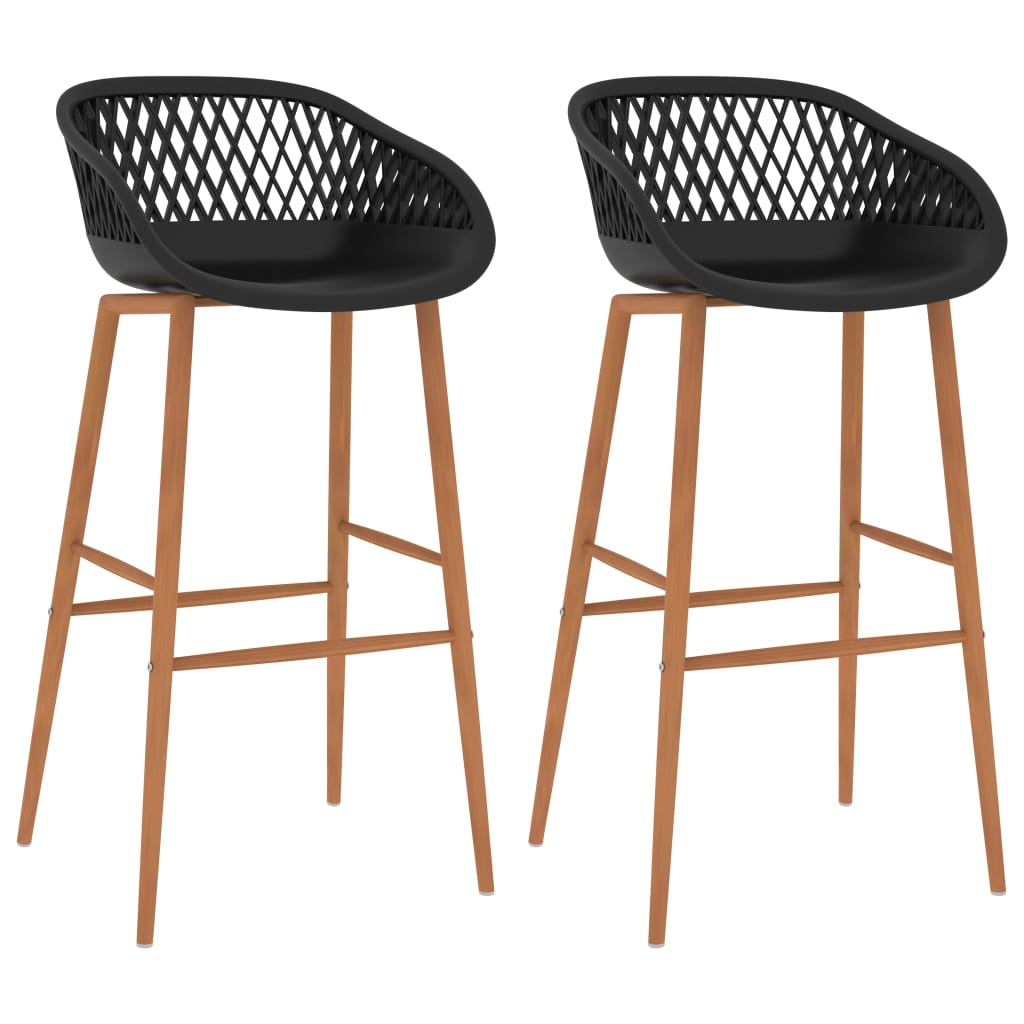 vidaXL taburetes de cocina 2 unidades negro