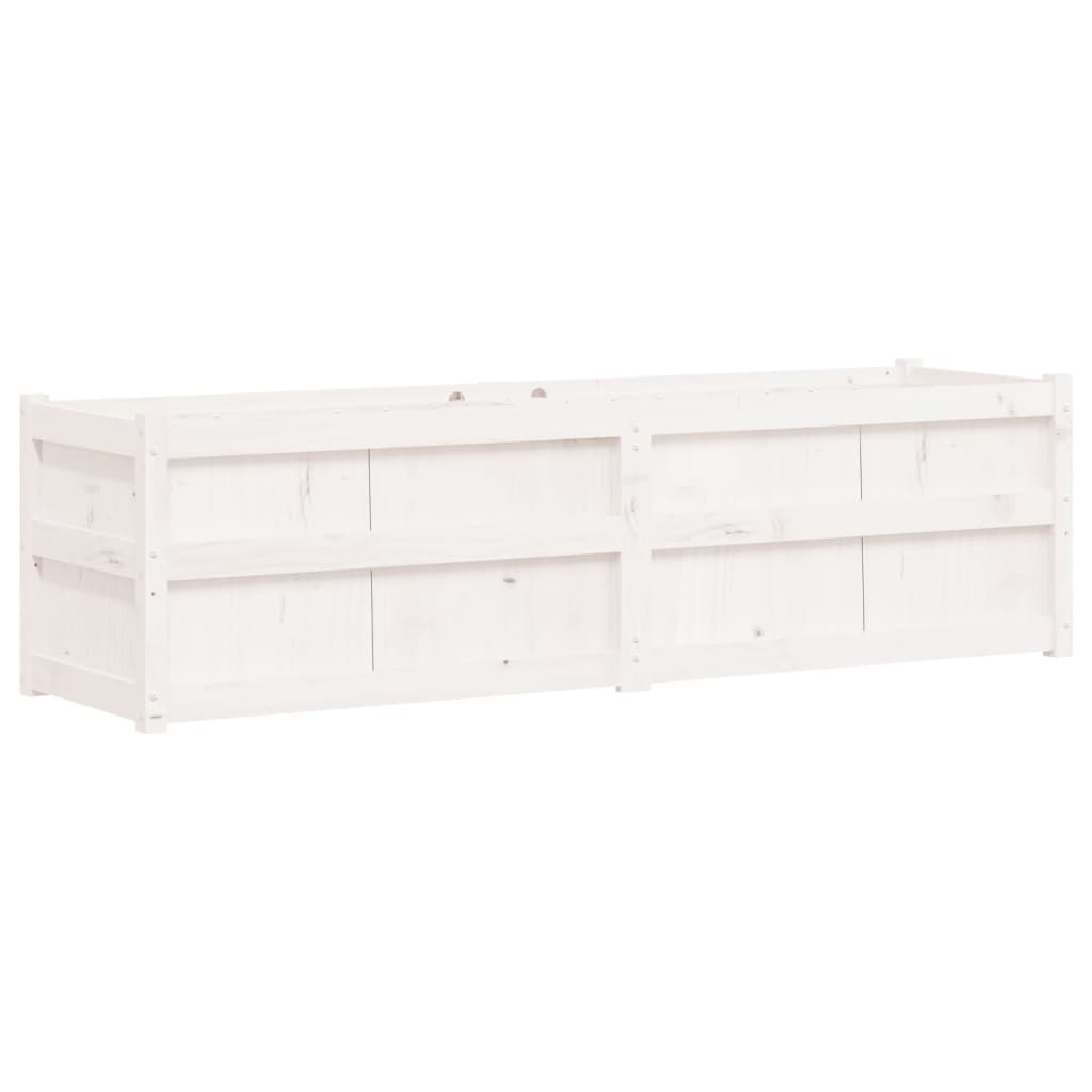 vidaXL jardinera de madera maciza de pino blanca 180x50x50 cm