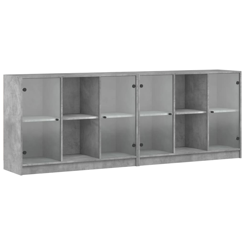 vidaXL estantería con puertas madera de ingeniería gris 204x37x75 cm