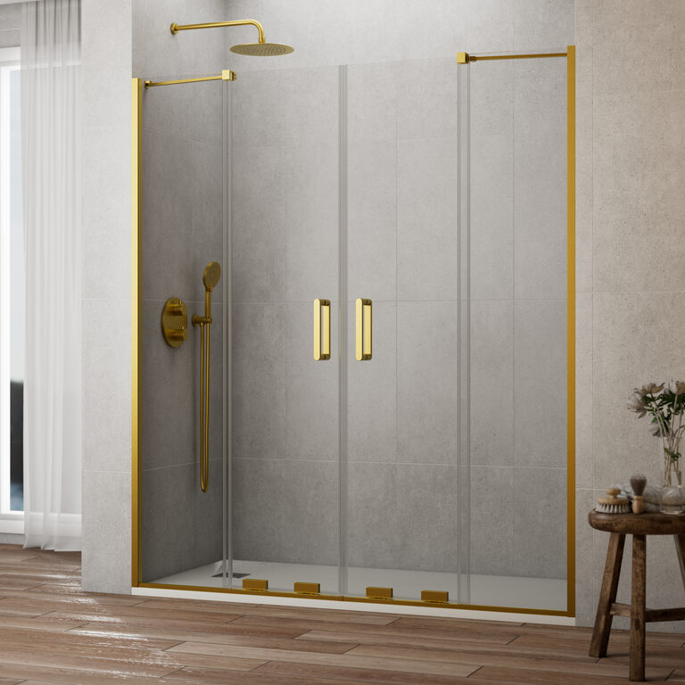 Mampara frontal kenna 2 fijos + 2 correderas 196-206 oro - antical