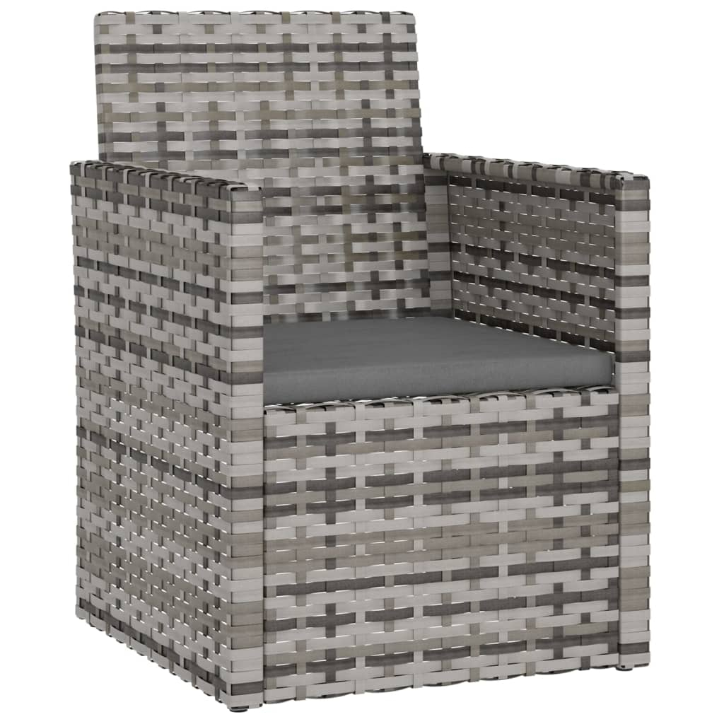 vidaXL sillón de jardín con cojín ratán sintético gris