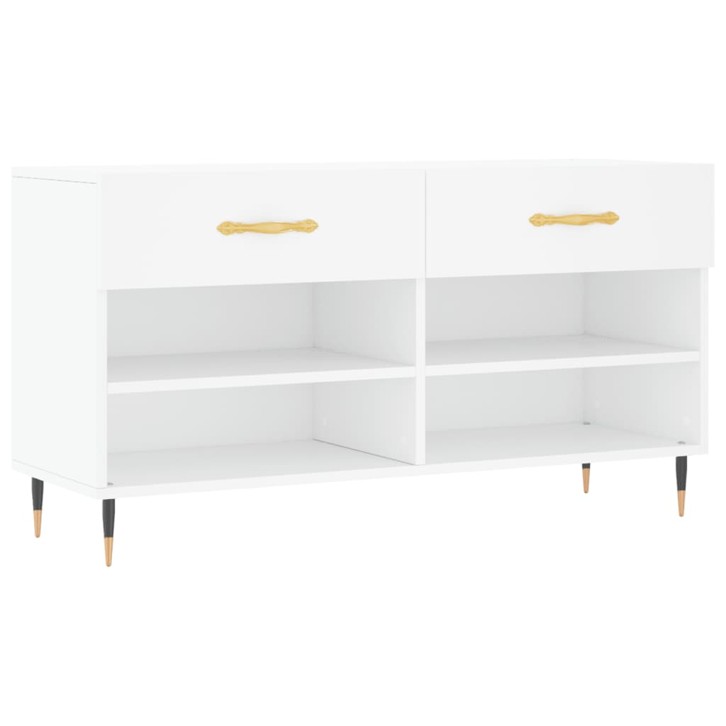 vidaXL zapatero madera de ingeniería blanco 102x35x55 cm