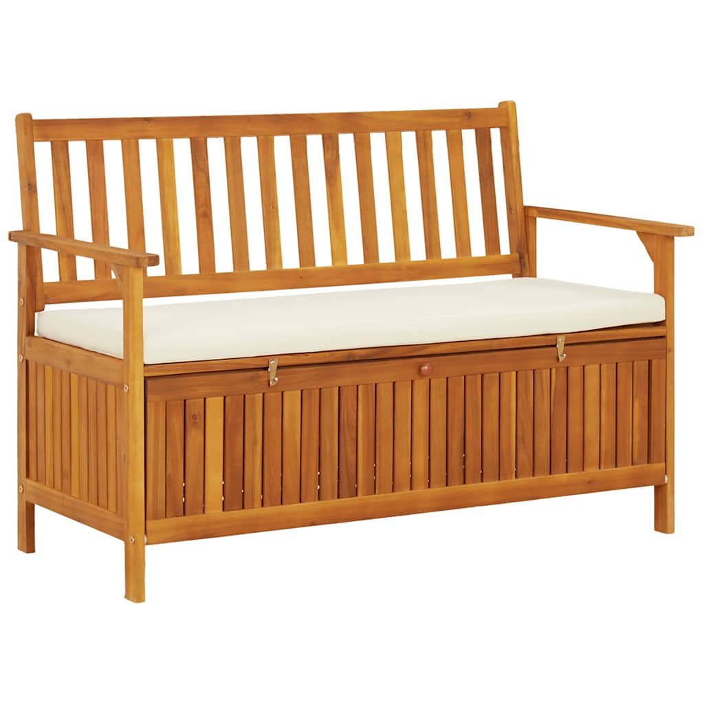 vidaXL banco de almacenaje de jardín madera maciza acacia 120x63x84 cm