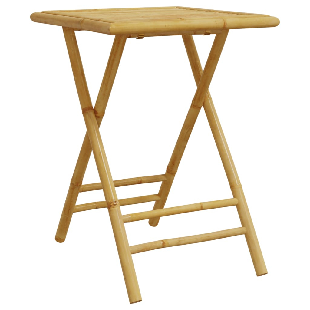 vidaXL mesa plegable de jardín de bambú 55x55x75 cm