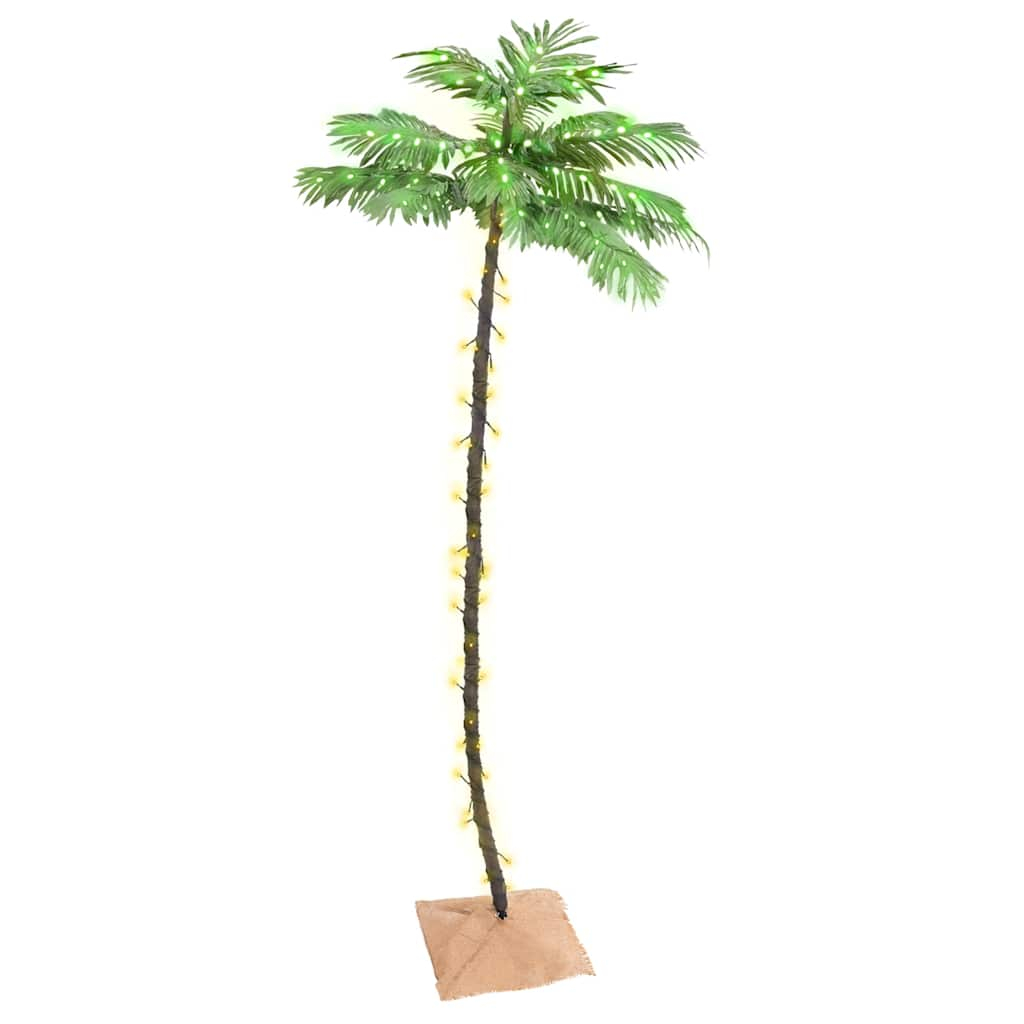 vidaXL palmera artificial con 136 LED blanco cálido 220 cm