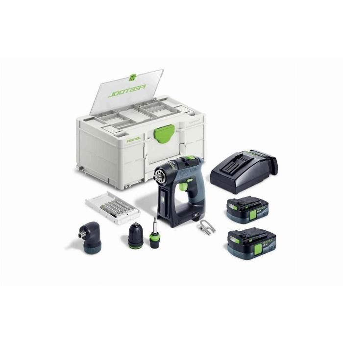 Taladro atornillador inalámbrico cxs 12 2,5-set - festool - con 2 baterías