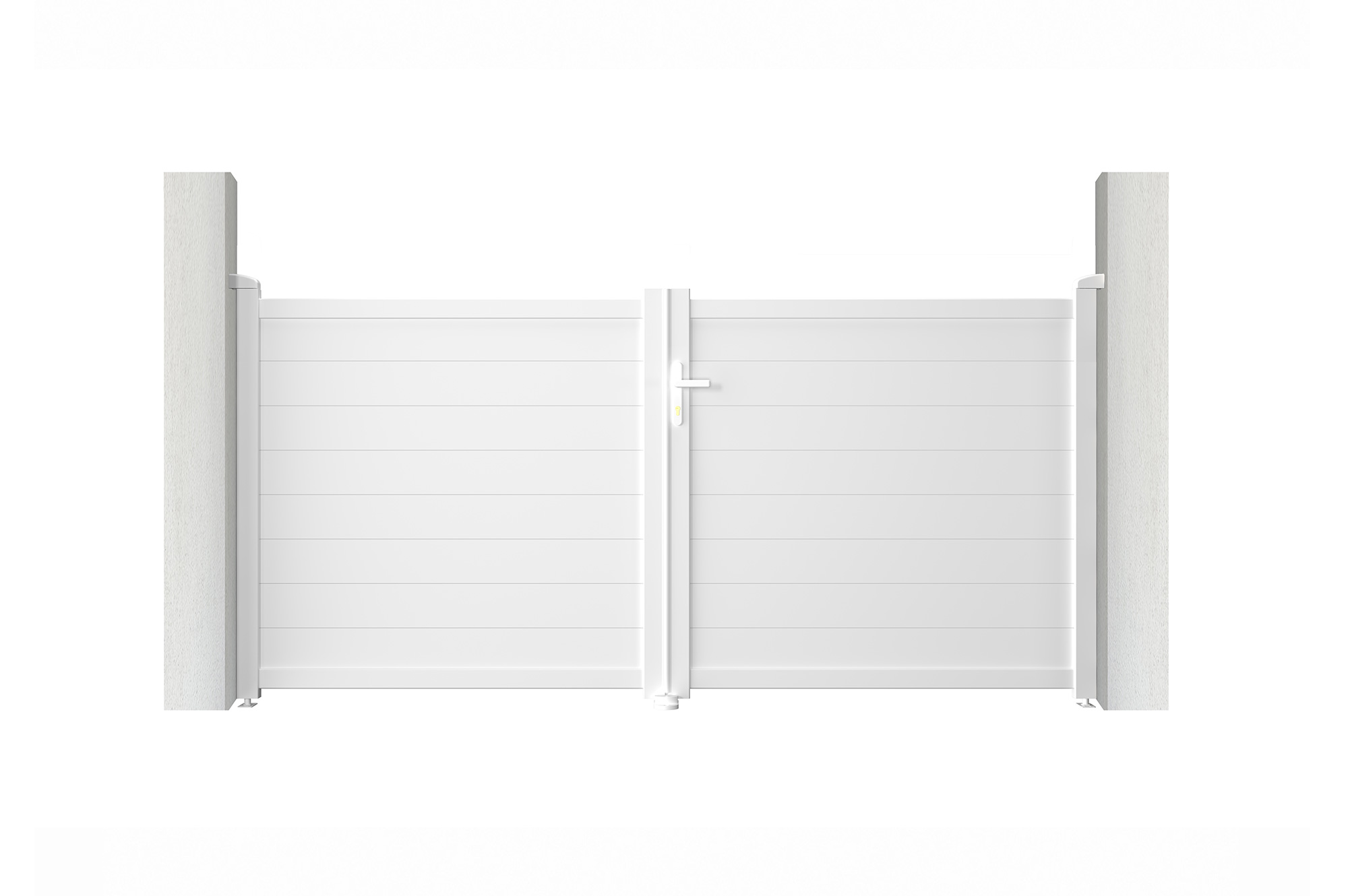 Puerta batiente automática blanca eiger 3m h.140cm + motor hicker b200