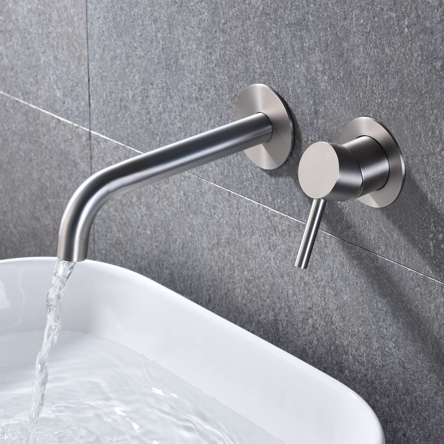 Grifo lavabo empotrado sky bath níquel cepillado inox s304 serie cloud