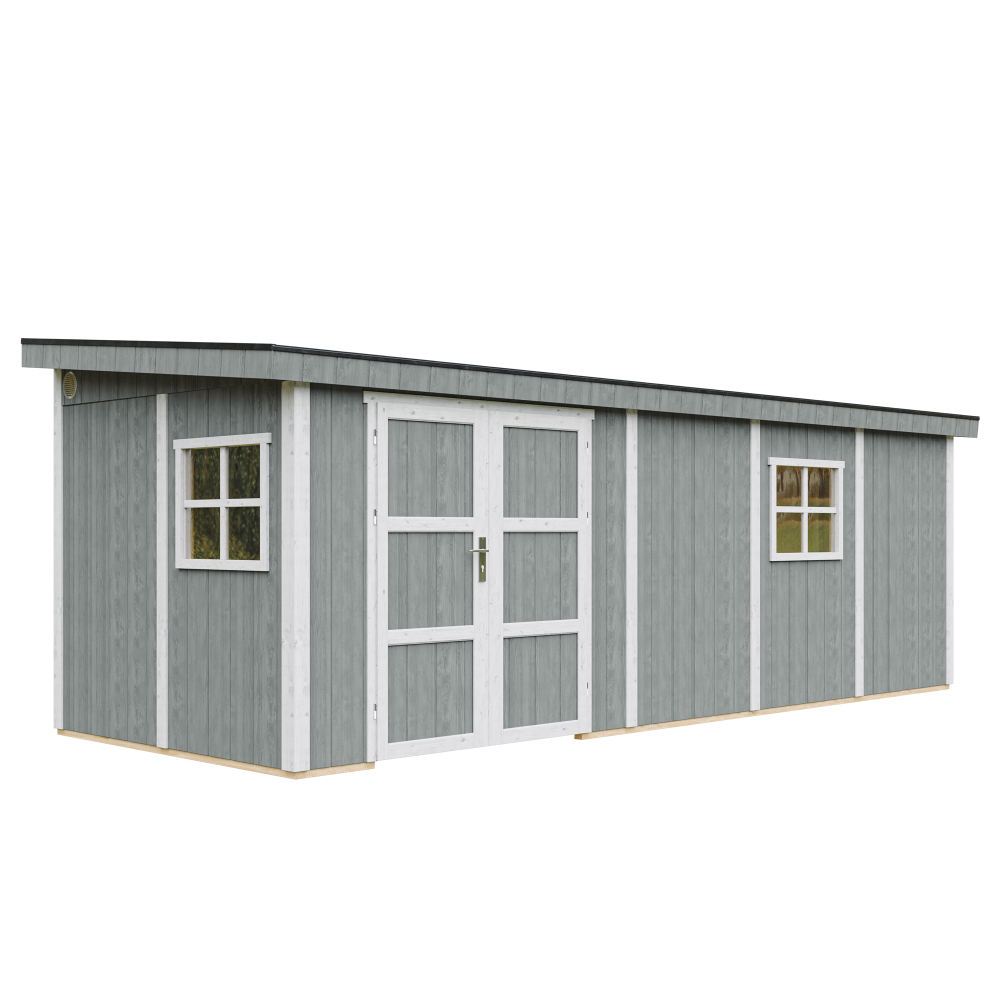 Caseta de jardín Timbela m941b-cavern steel, 14,3 m², premium, sin suelo