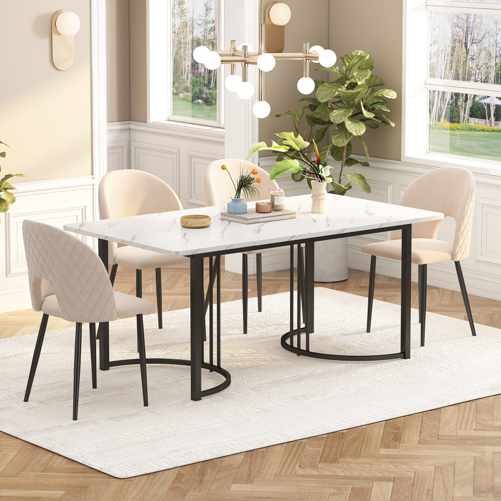 Mesa de comedor rectangular mdf blanco 75x140x80cm