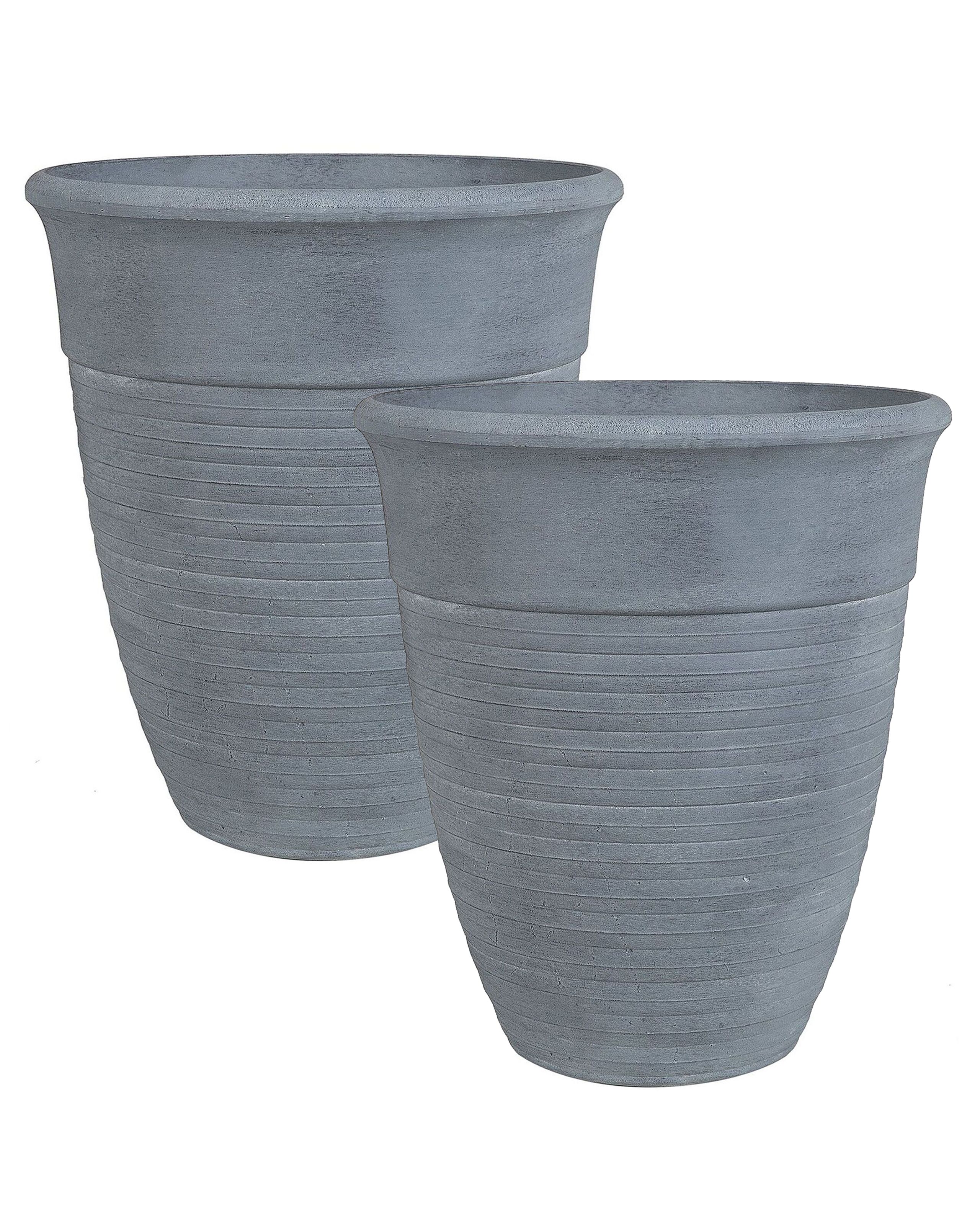Conjunto de 2 macetas katalima 43 cm gris