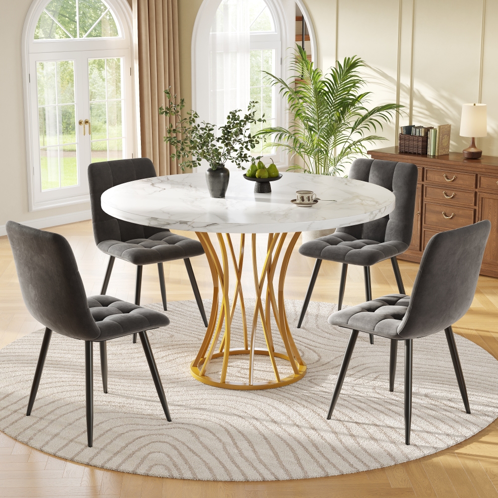 Conjunto de mesa y sillas mdf metal multicolor cocina comedor 5 piezas