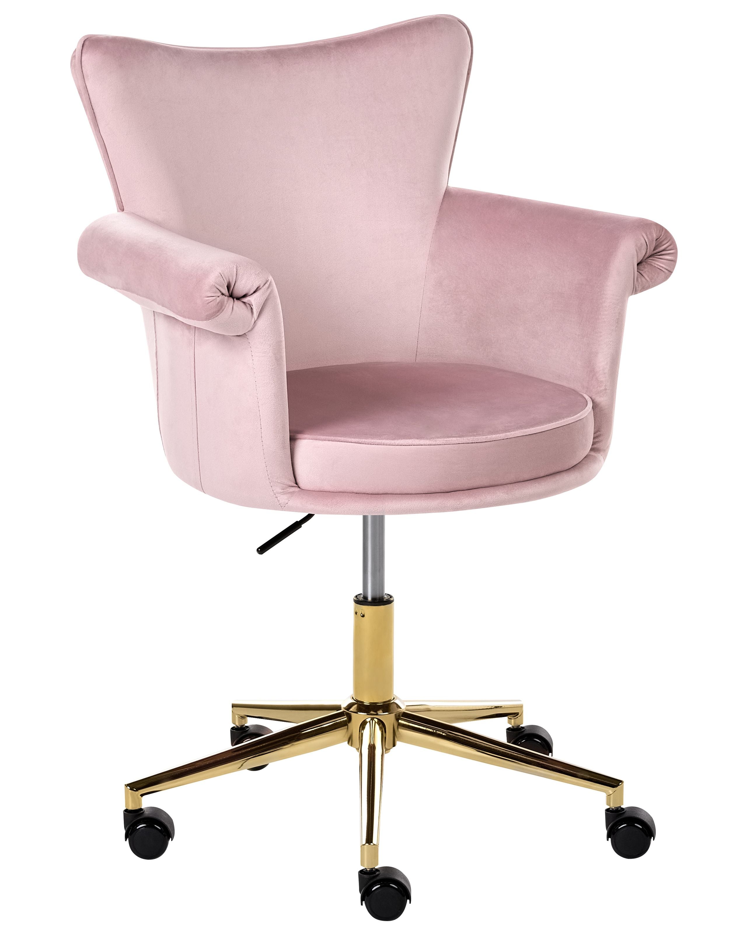 Silla de escritorio velencia terciopelo rosa pastel