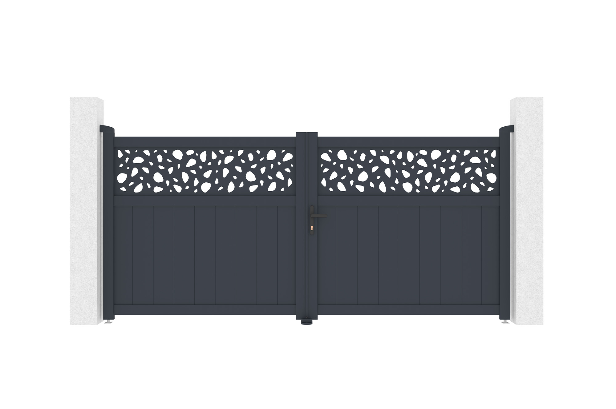 Puerta batiente dolomite sunny 3 m h140 aluminio gris
