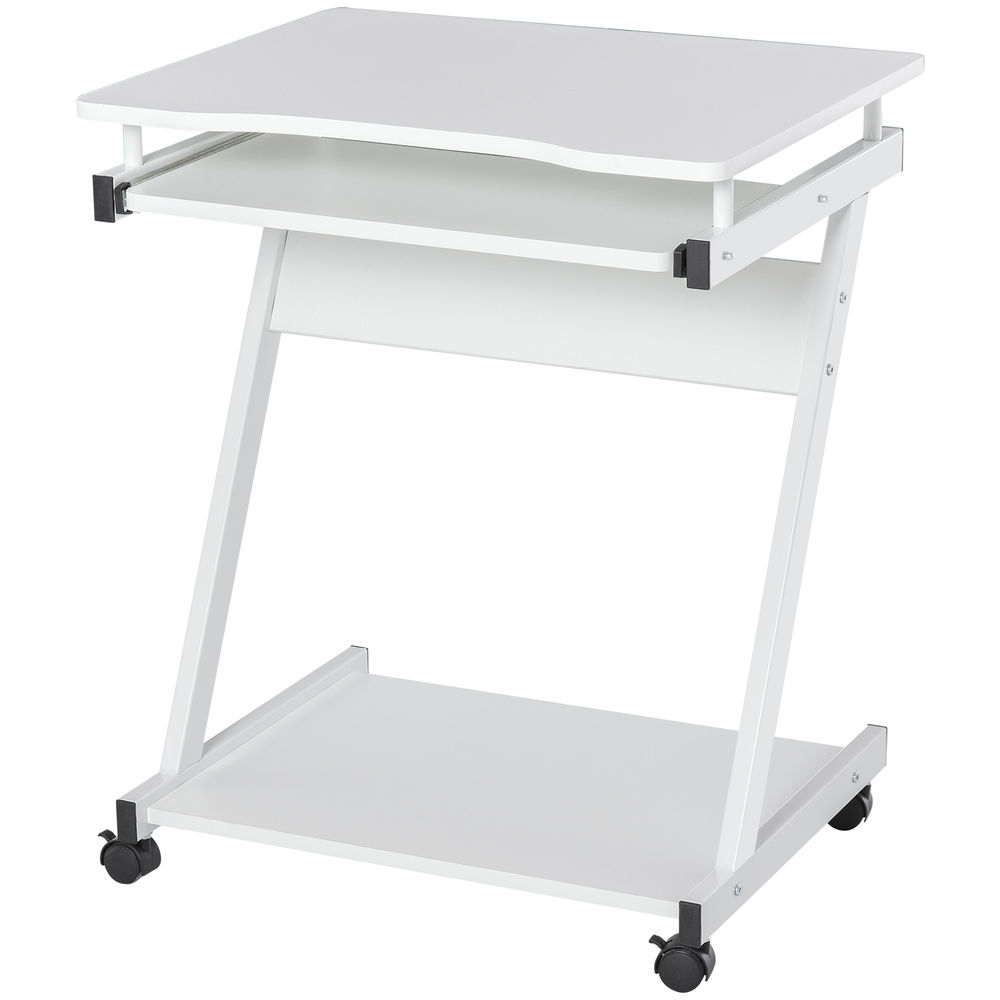 Mesa de ordenador 60x48x73 cm color blanco Homcom, oficina - escritorios