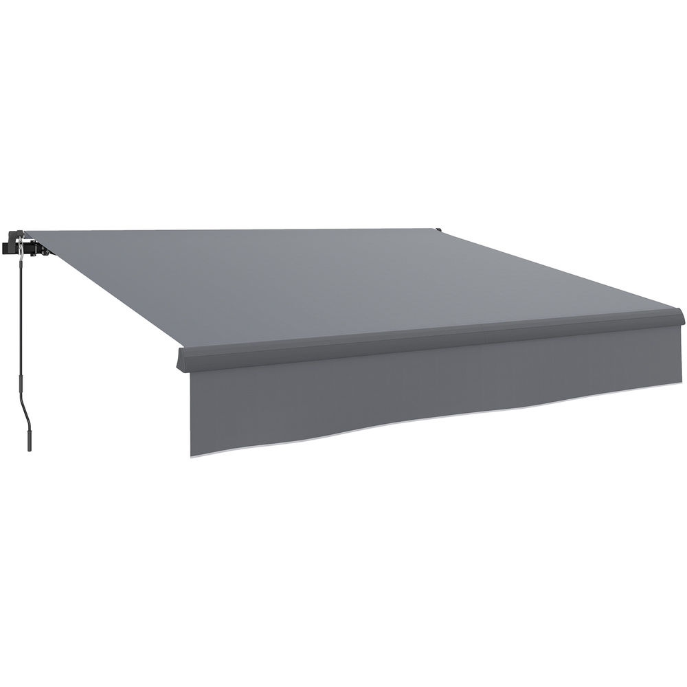 Toldo manual retráctil 295x200x400 cm aluminio, poliéster color gris