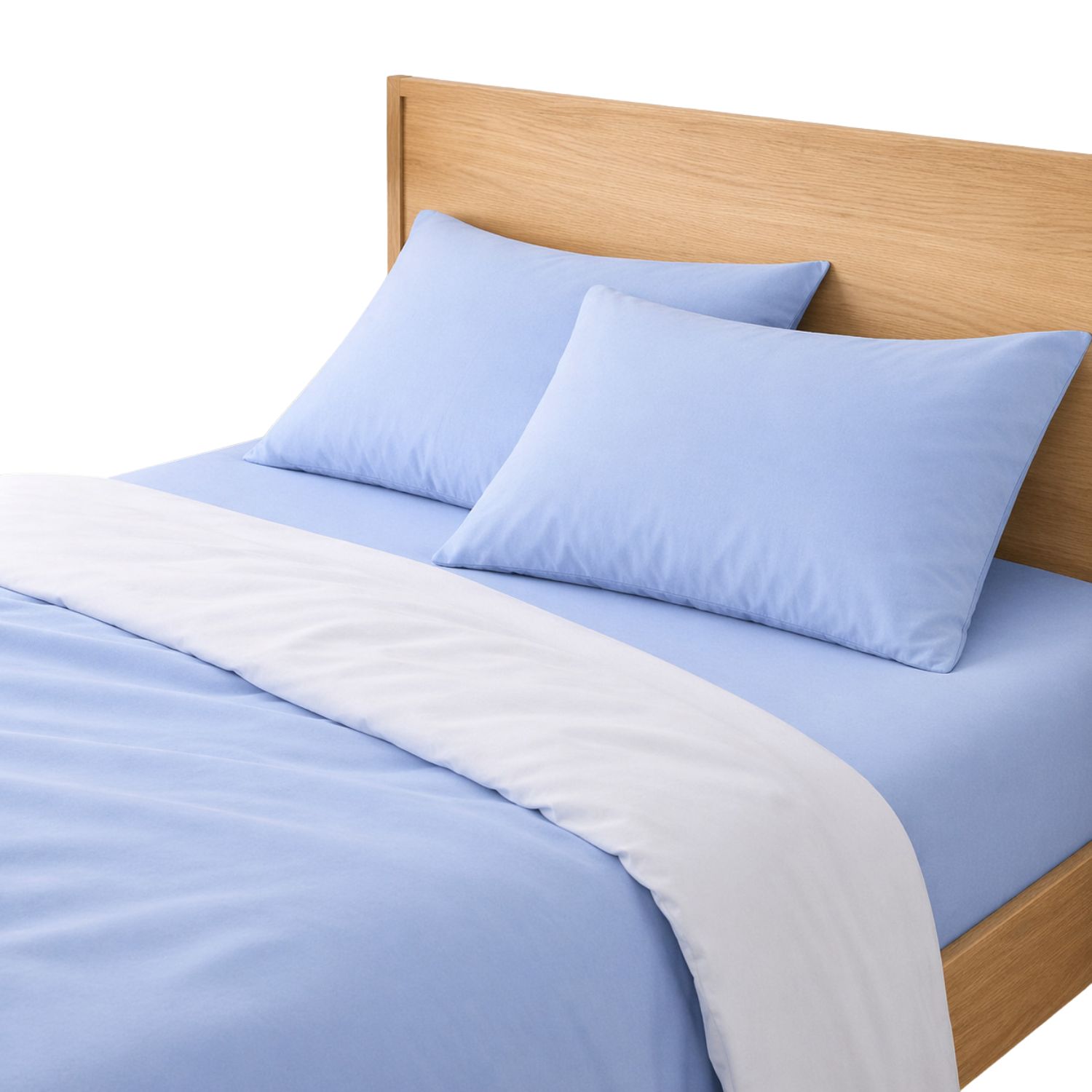Juego de sábanas liso 100% algodón azul cama de 150cm donegal collections