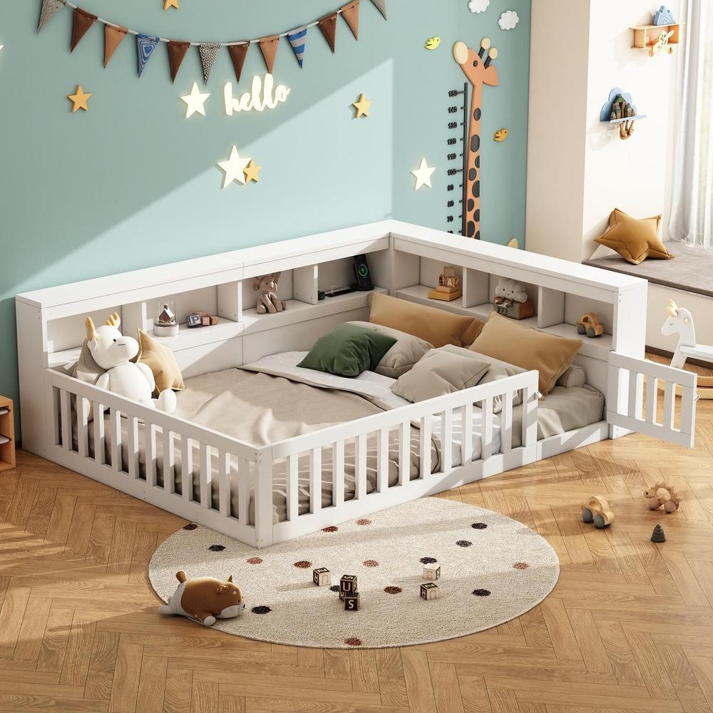 Cama diurna 140x200cm con almacenaje lateral usb blanco