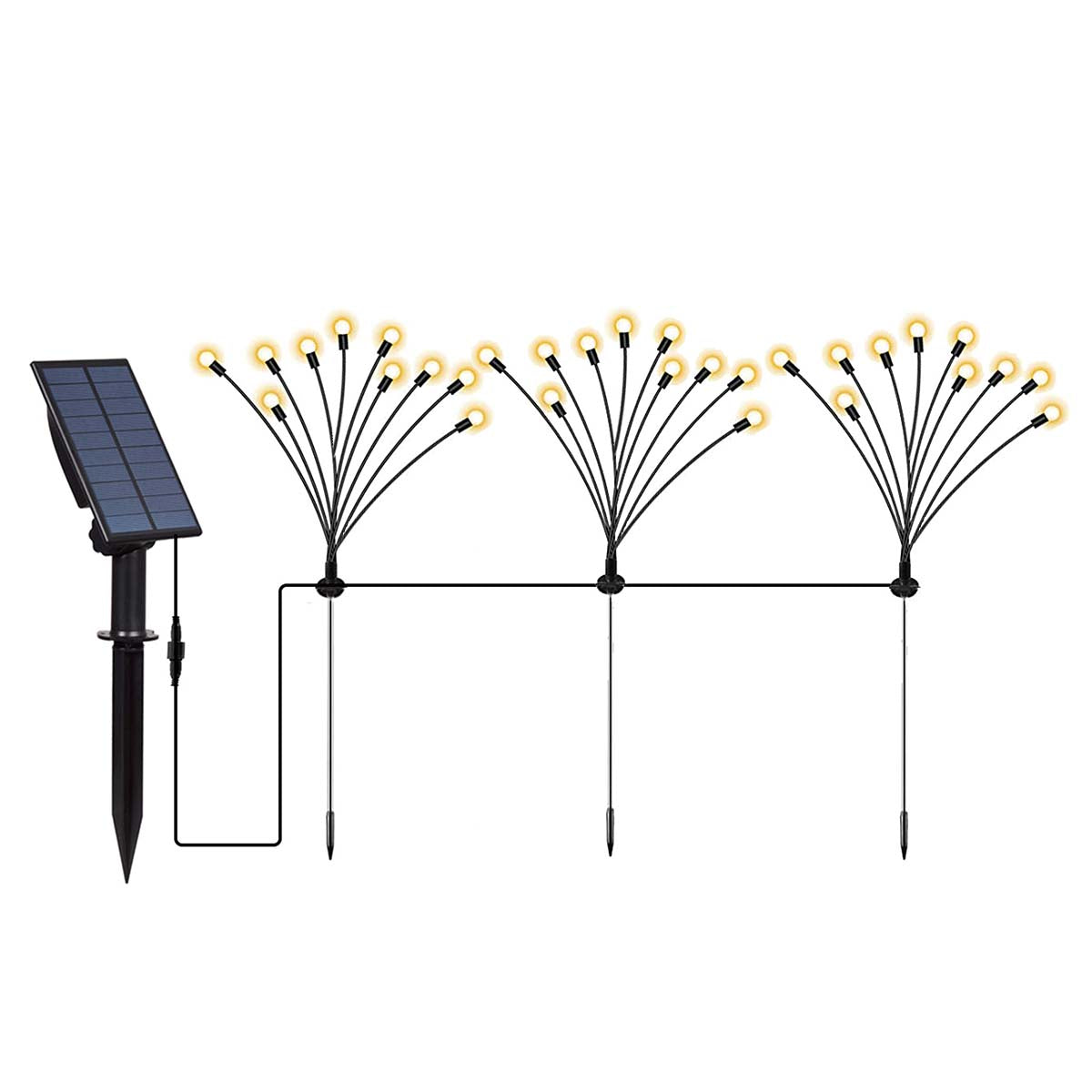Juego de 3 balizas solares con 30 bolas h70cm lyra
