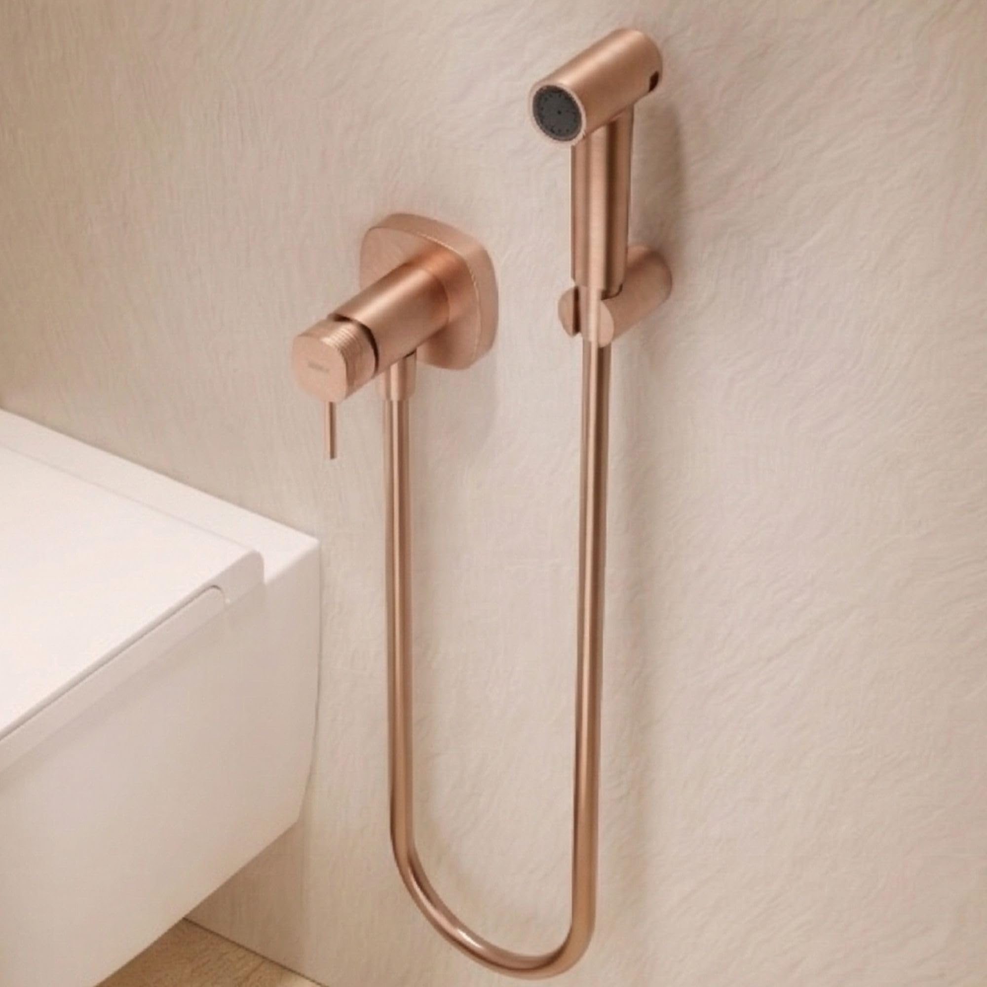 Imex - ducha bidet agua fría y caliente color oro rosa cepillado monomando