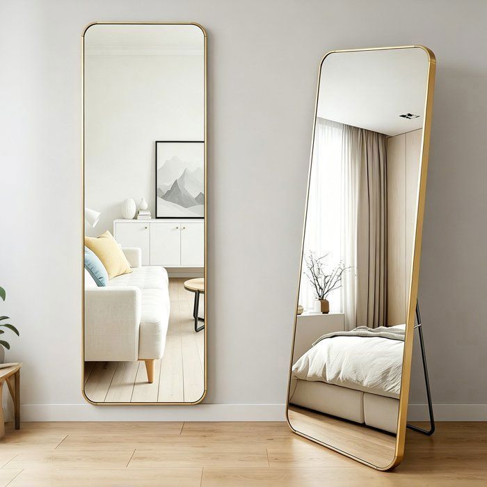 Wevalley espejo de pie de longitud completa 140x35cm - inclinable, cristal