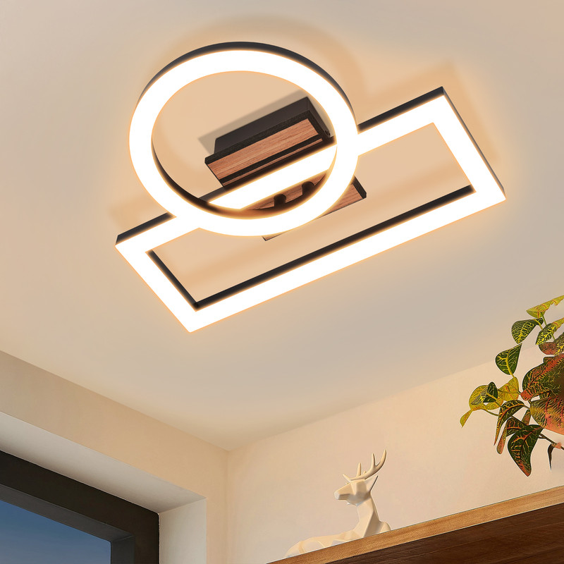 Nettlife LED 34.5cm negro 3000K 14W