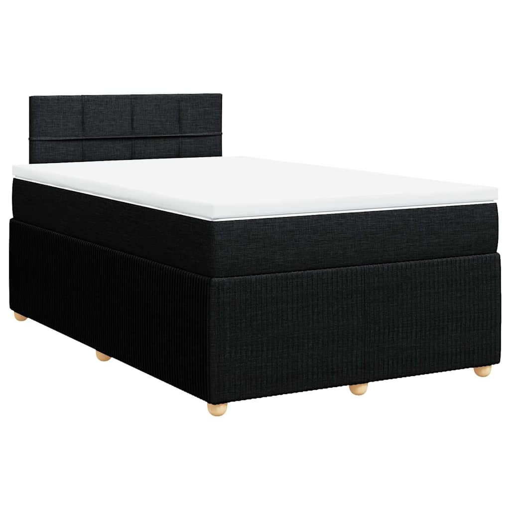 vidaXL cama box spring con colchón tela negro 120x200 cm