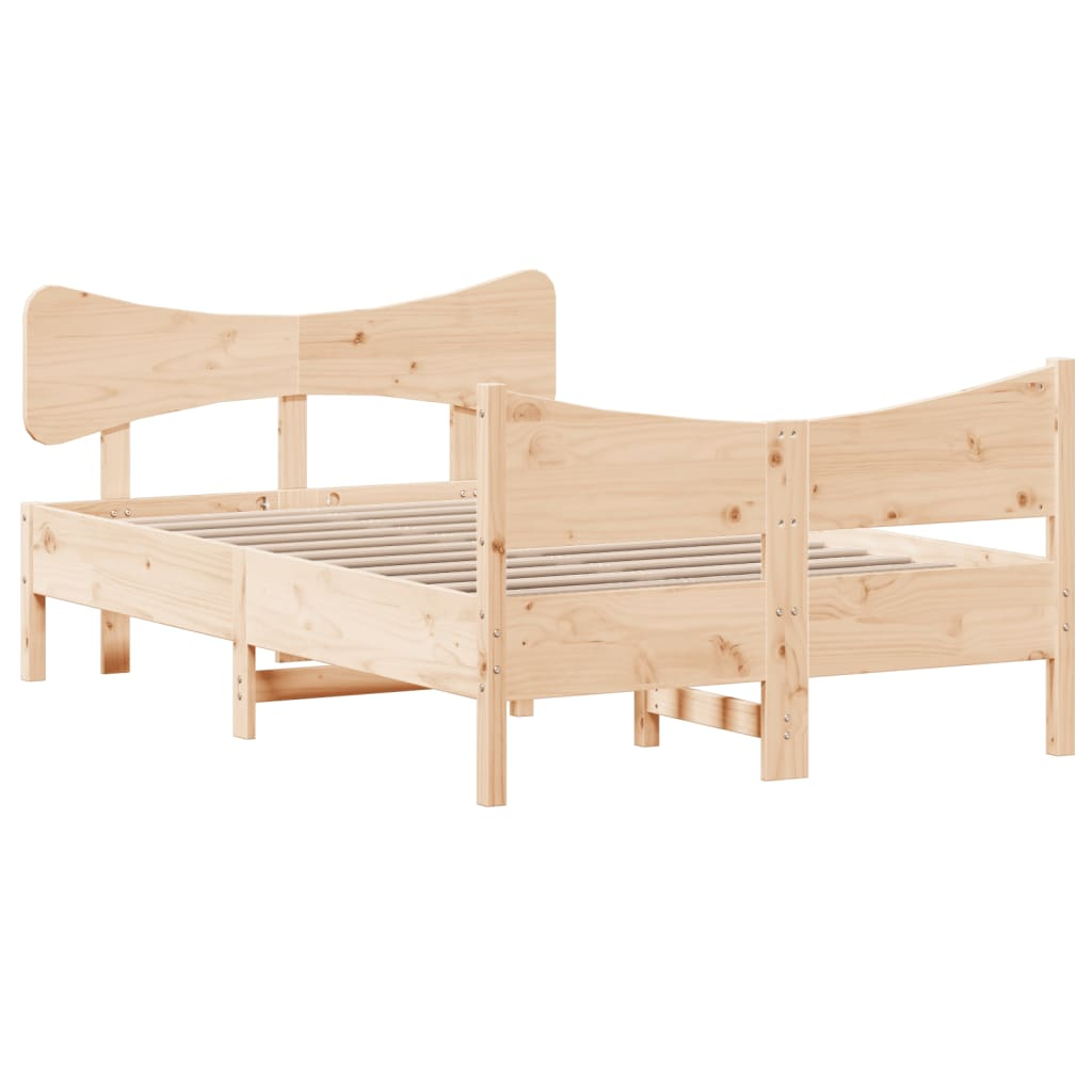 vidaXL estructura de cama sin colchón madera maciza de pino 120x190 cm