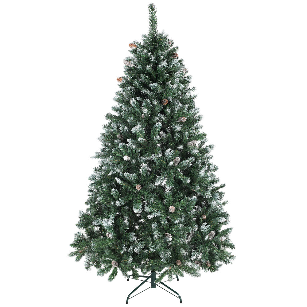 Árbol de navidad 109x109x180 cm plástico, metal color verde Homcom