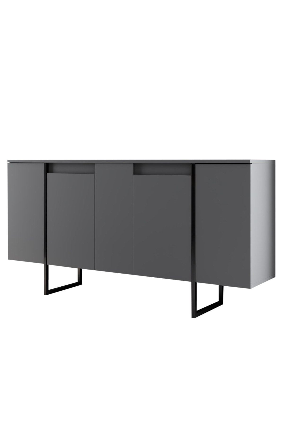 Aparador de madera <<luxe>> - 160 x 35 x 80 cm - gris antracita