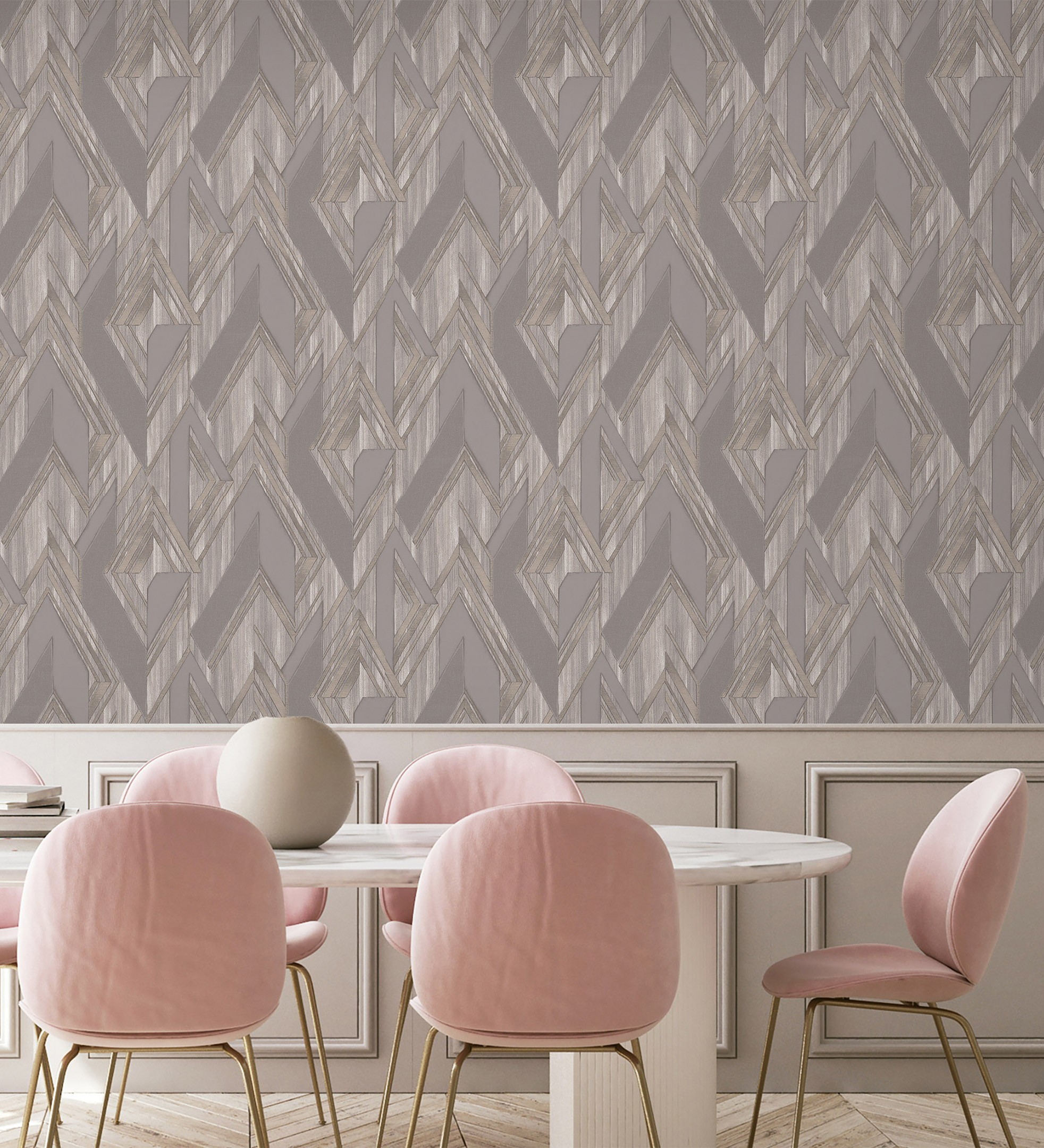 Papel pintado gaulan lavable de rombos modernos con textura en 10.6m²