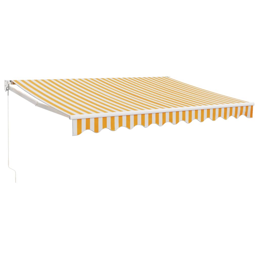 Toldo retráctil aluminio y tela blanco y amarillo 3x2,5 m