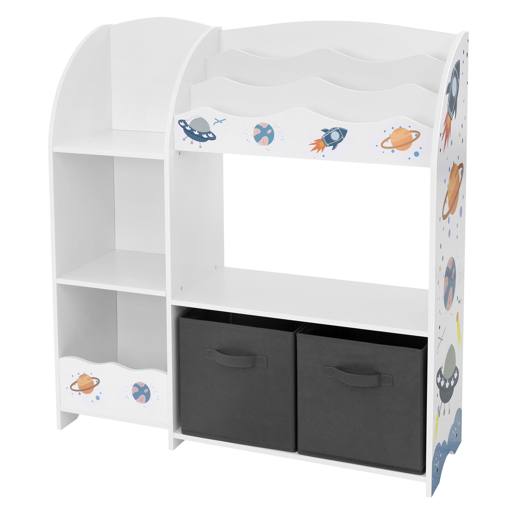 Joyz estantería infantil blanco mueble con 8 compartimentos