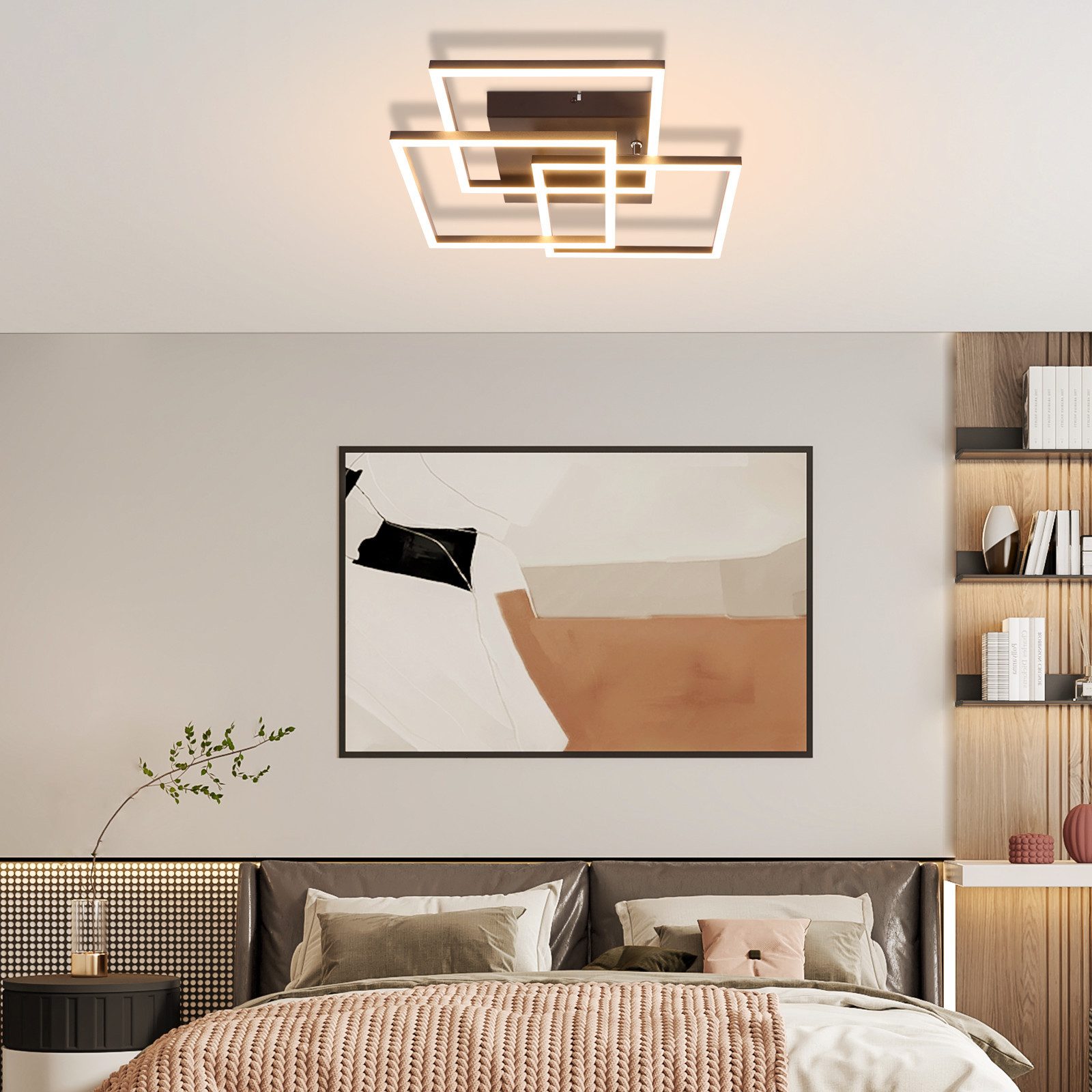 Nettlife plafon de techo LED negro 40x40 ip20