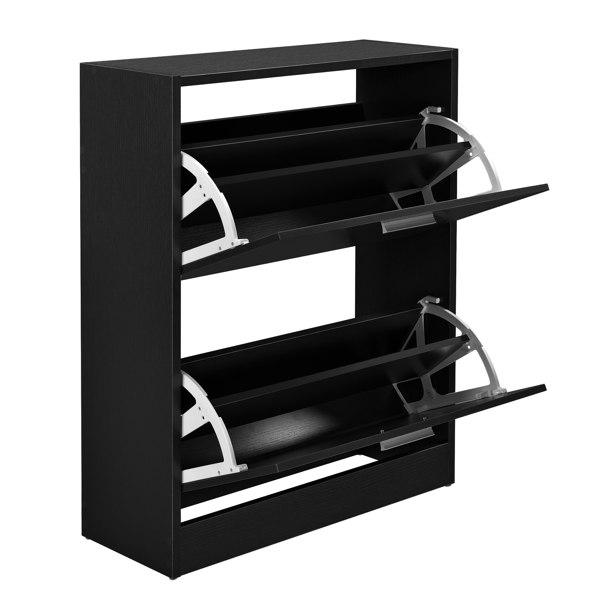 Zapatero sykkylven con 2 puertas 81x63x24 cm - negro [en.casa]