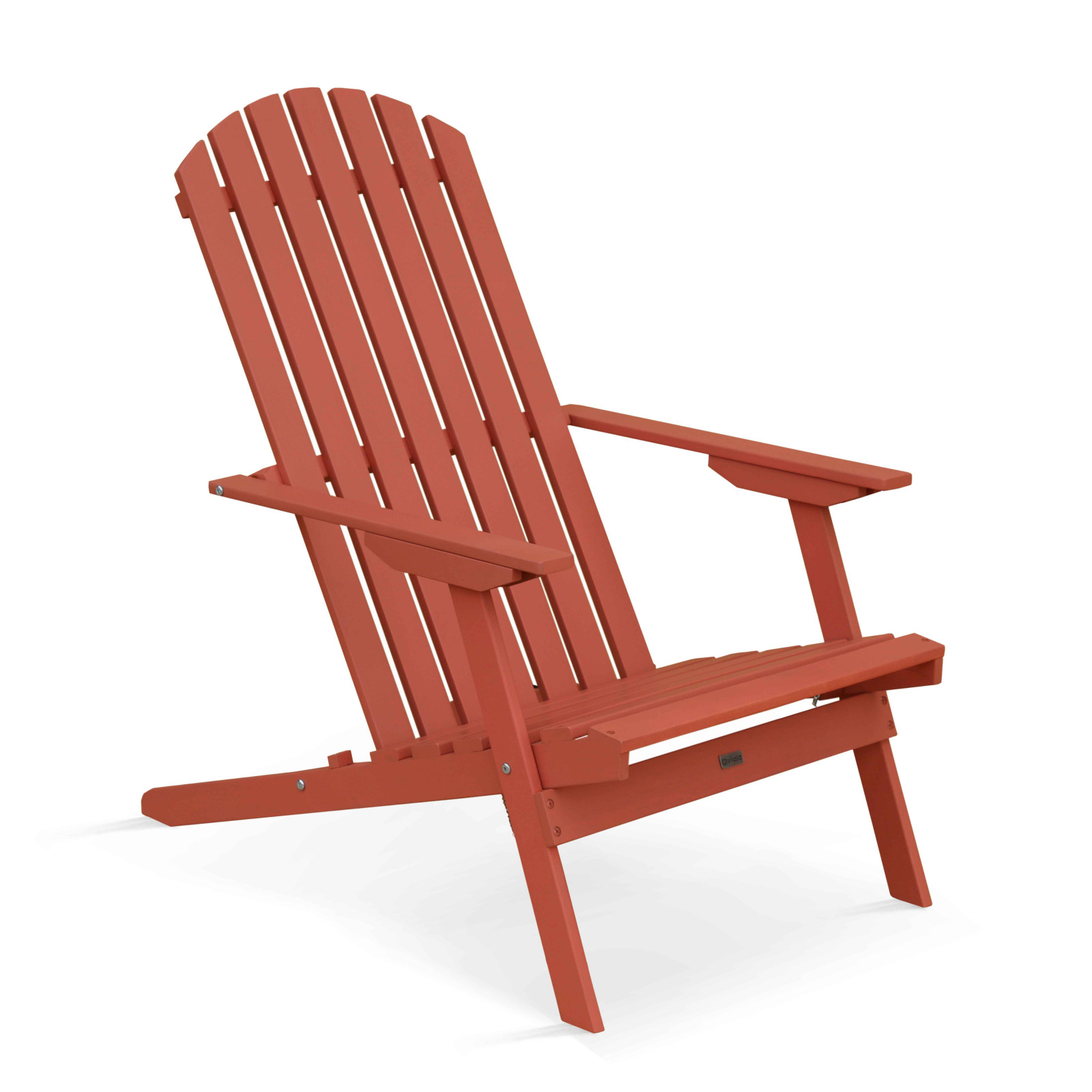 Oviala - sillón reclinable plegable de madera de eucalipto terracota