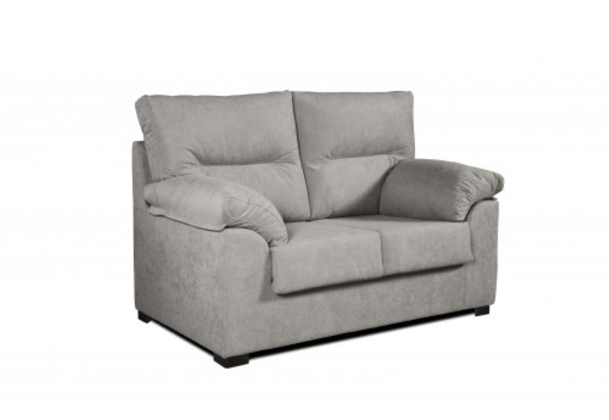 Sofá 2 plazas ambar en tela antimanchas 155x90x105 gris