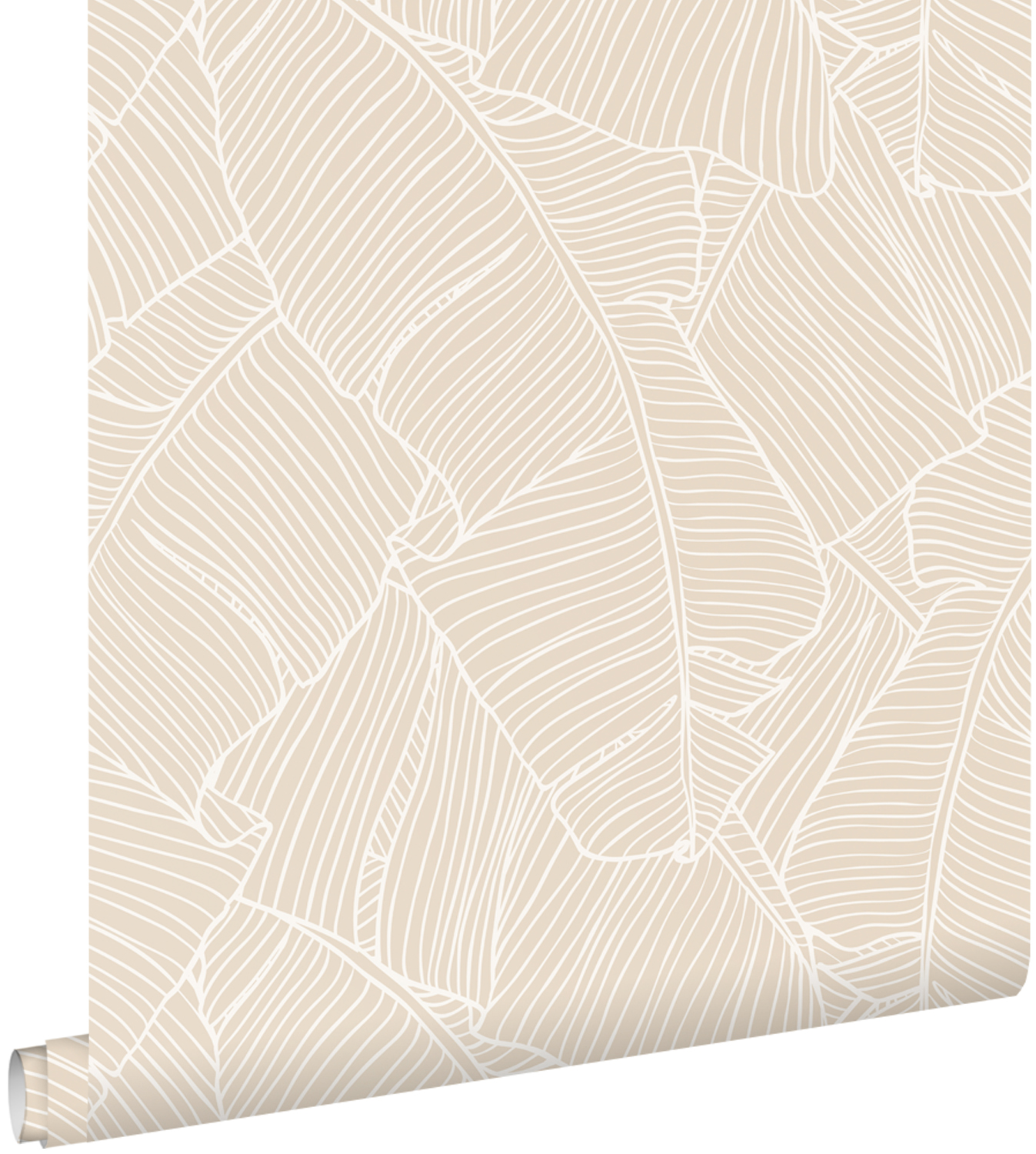 Estahome papel pintado hojas beige 53 cm x 10.05 m