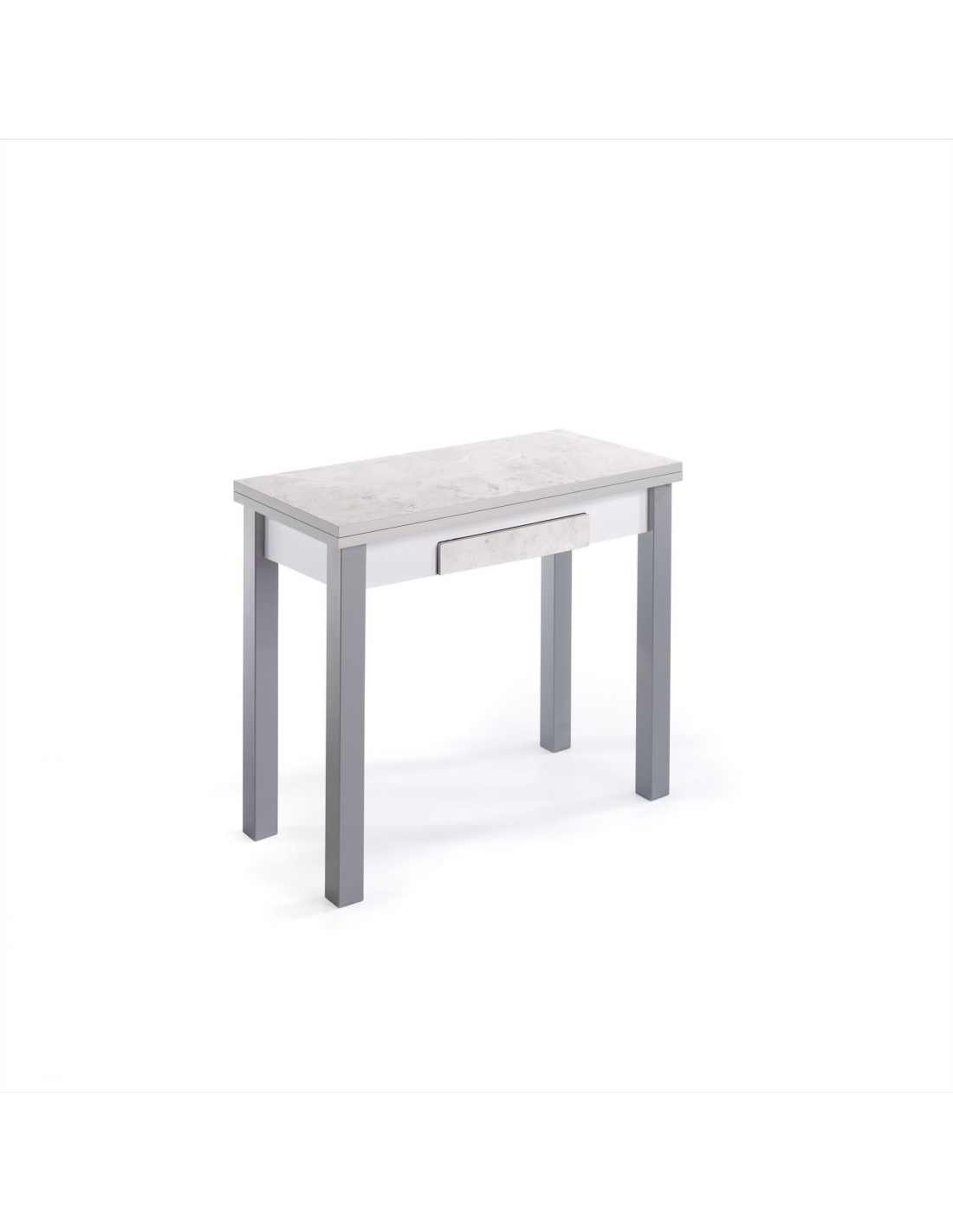 Momma Home mesa cocina extensible Moduo, sobre MDF mármol patas metal