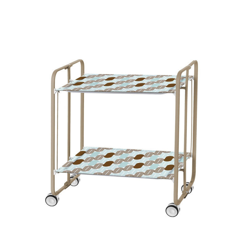 Carrito auxiliar con ruedas bauhaus armazón metálico color arena,2 bandejas