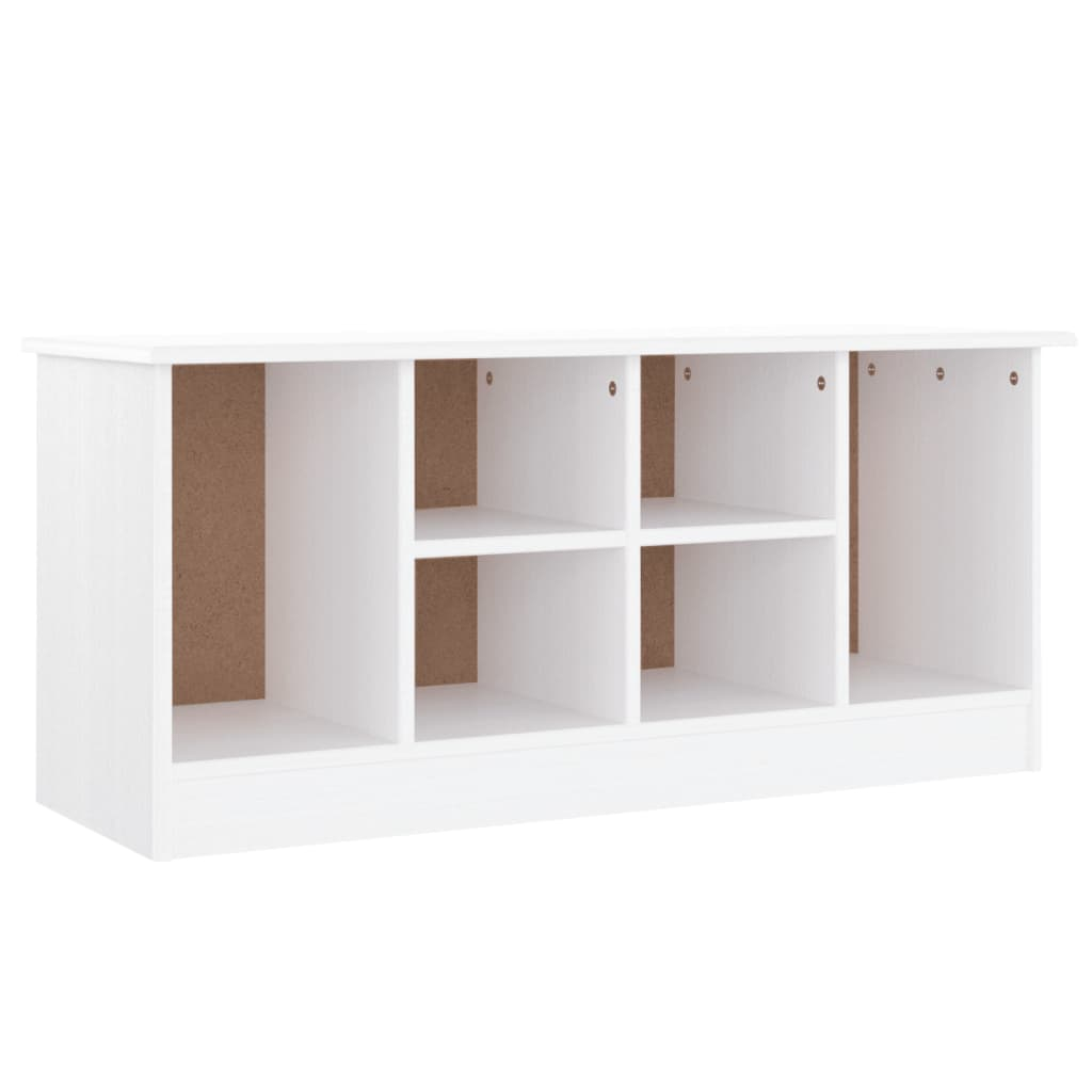 vidaXL zapatero alta madera maciza de pino blanco 100x35x45 cm