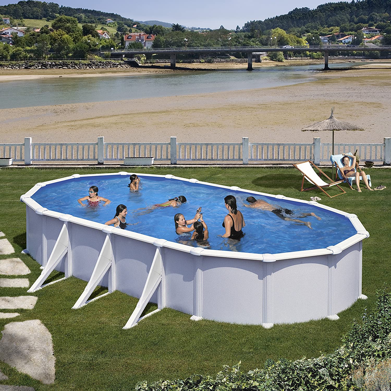 piscina gre atlantis kitprov508 oval 500x300x132 cmts
