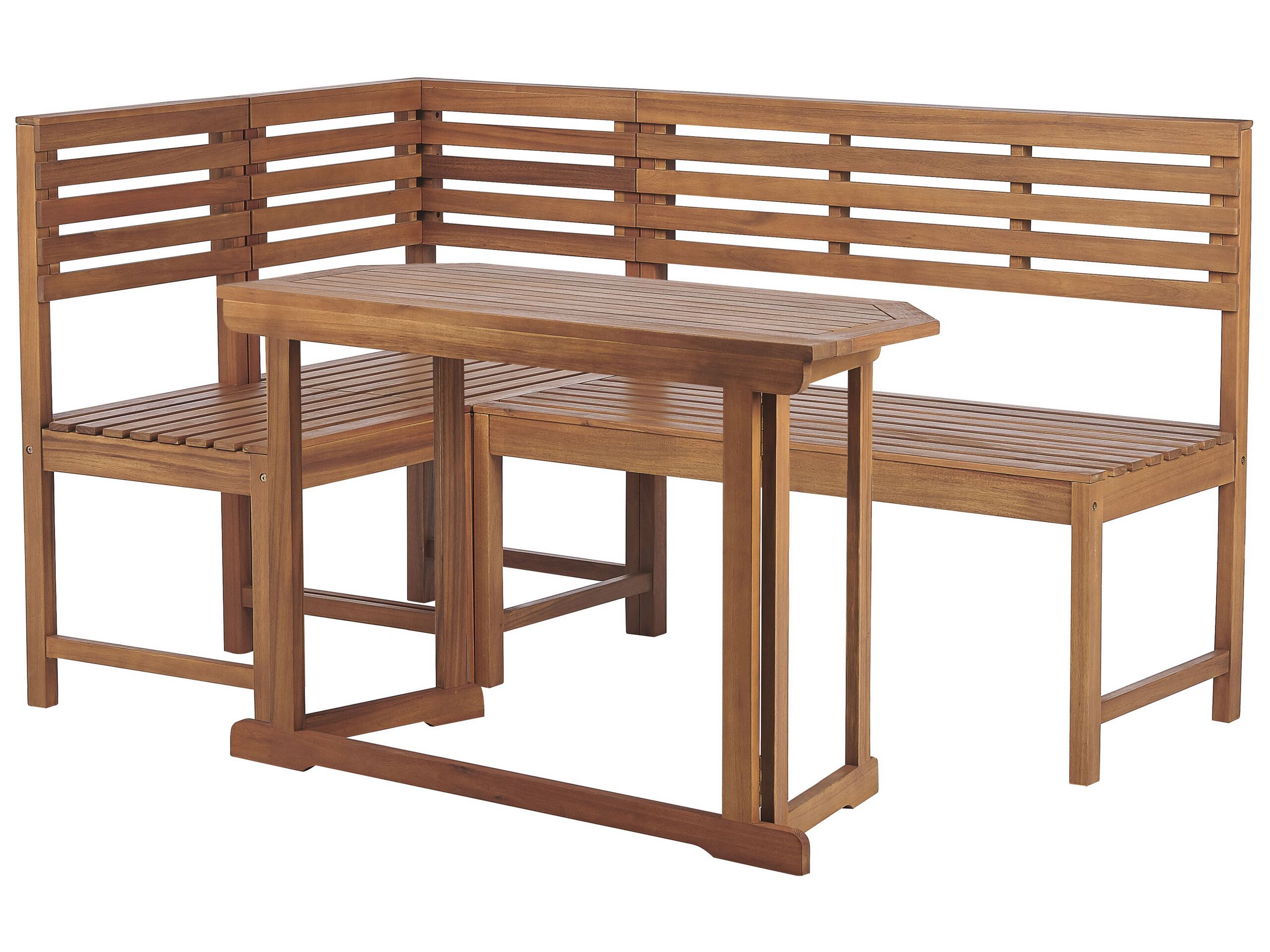 Conjunto de comedor para balcón 4 plazas treia madera de acacia marrón