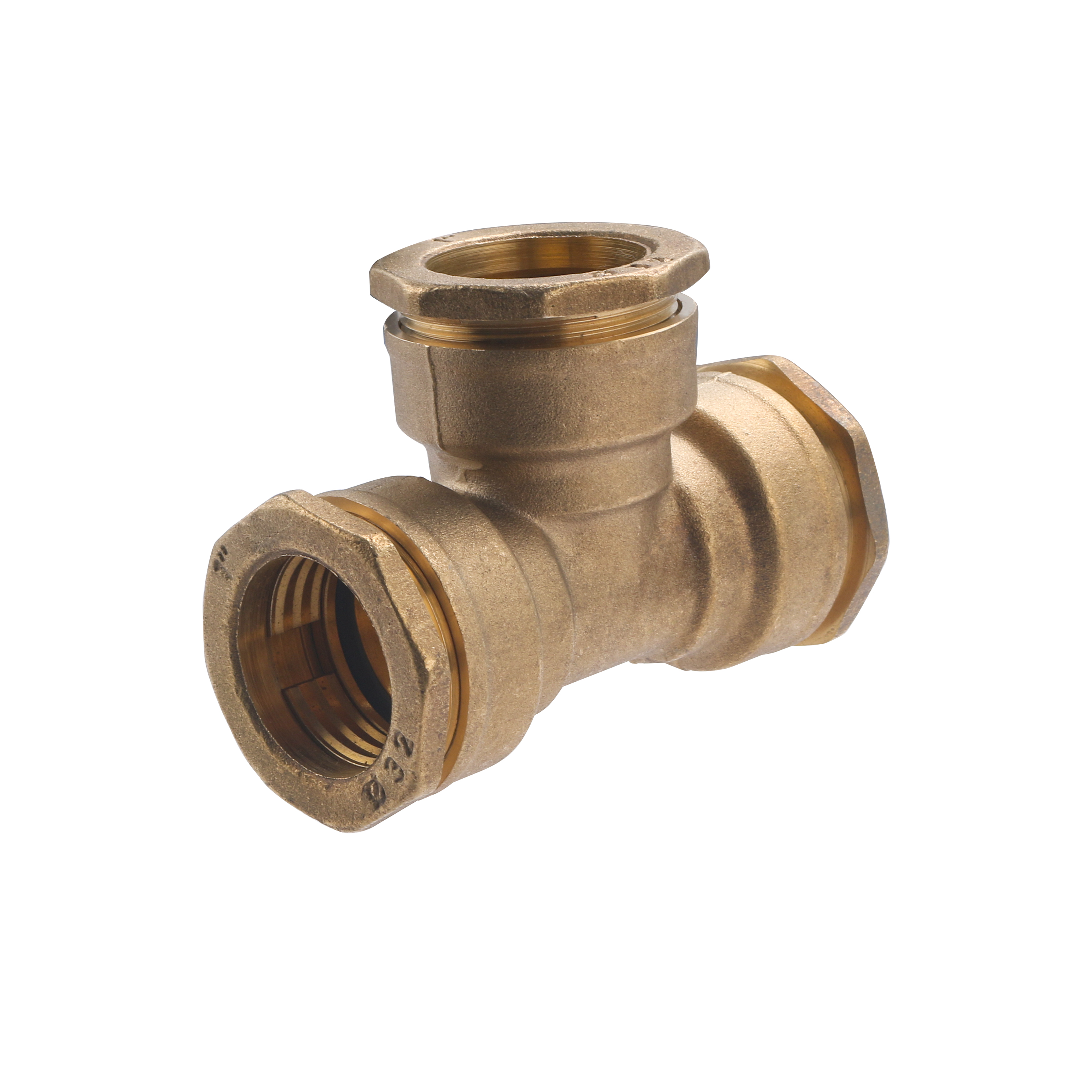 Conector pe latón té igual ø32