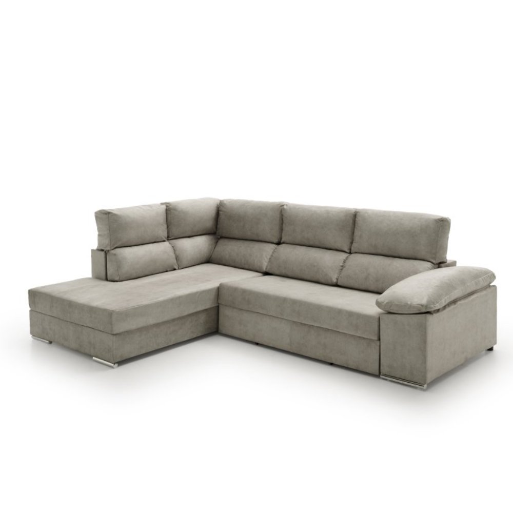 Sofa cama chaise longue fiorella gris izquierda