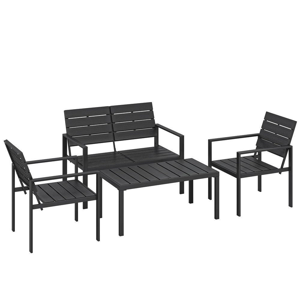 Muebles de jardín 104x71x76.5 cm hdpe, metal Outsunny