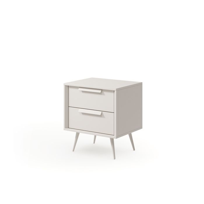 Mesita de noche - 2 cajones color cashmere - 51.7 x 40 x 56.6